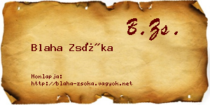 Blaha Zsóka névjegykártya